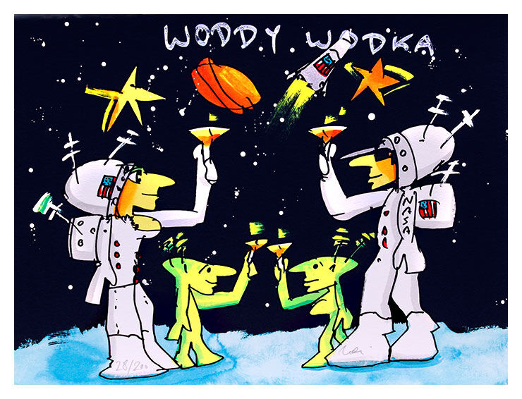 Udo Lindenberg WODDY WODKA - original Grafik handsigniert