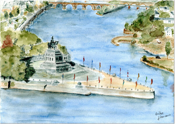 Koblenz Deutsches Eck - E. Girmann - Leinwandbild