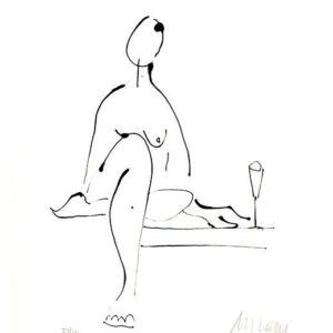 Armin Mueller-Stahl - Akt mit Wein Original Lithographie - limitiert und handsig...