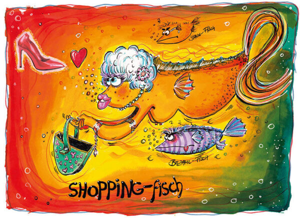 Frank Zander SHOPPING-FISCH - original Grafik handsigniert