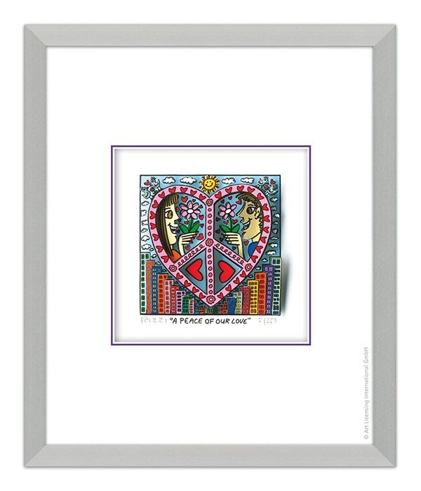 James Rizzi - A PEACE OF OUR LOVE - Original 3D Bild drucksigniert-alurahmen-Nor...