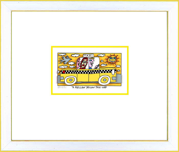 James Rizzi A MELLOW YELLOW TAXI CAB. 3D Bild drucksigniert-silber gelb-Normale ...