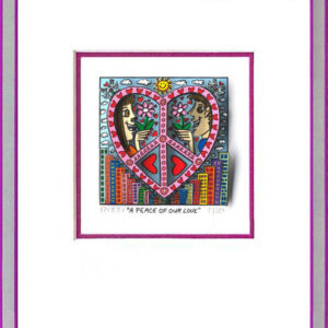 James Rizzi - A PEACE OF OUR LOVE - Original 3D Bild drucksigniert-Silber-violet...