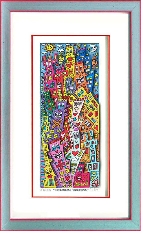 James Rizzi - BORDERLESS BUILDINGS - Original 3D Bild drucksigniert