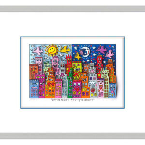 James Rizzi - DAY OR NIGHT MY CITY IS BRIGHT - Original 3D Bild drucksigniert