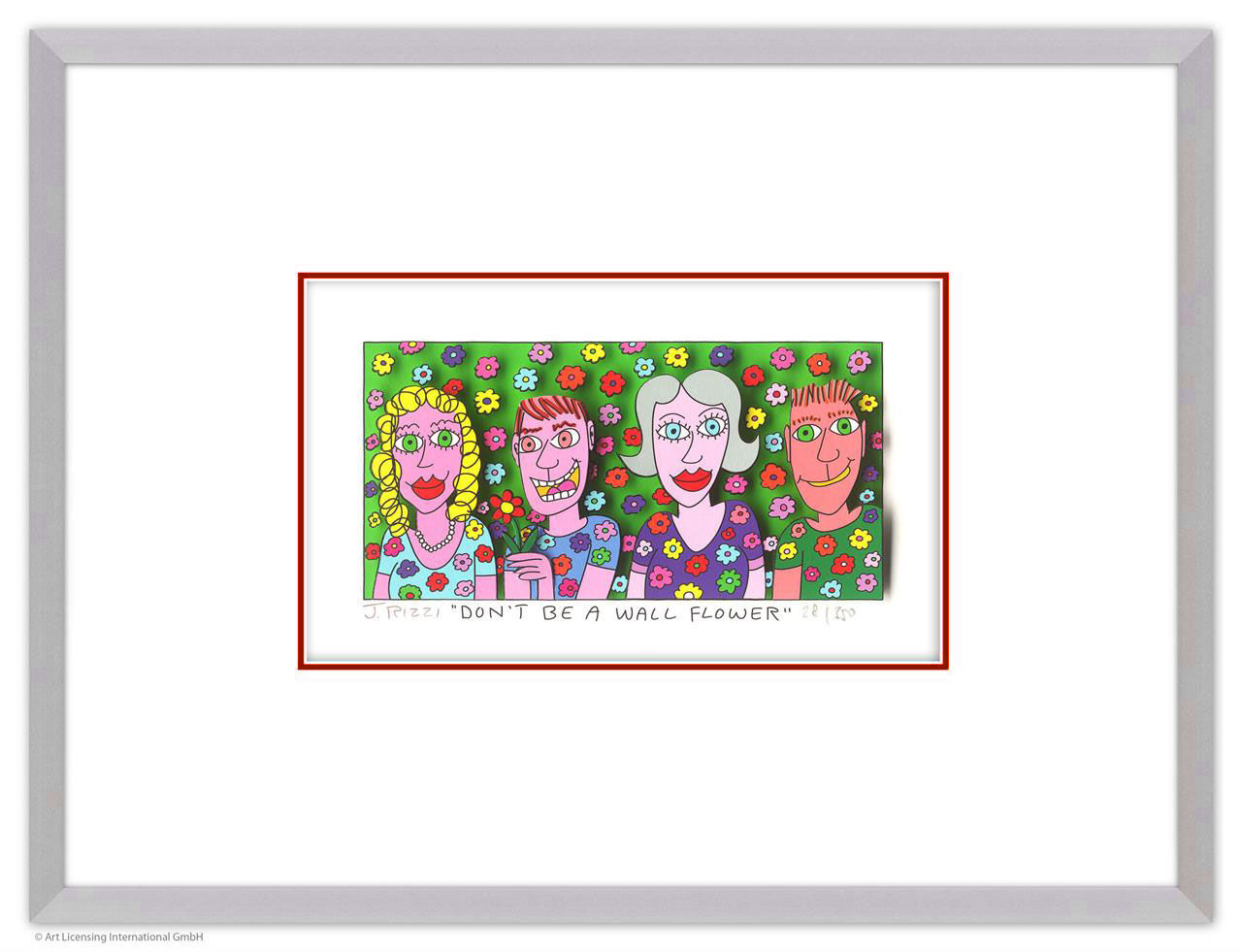 James Rizzi - DON'T BE A WALL FLOWER - Original 3D Bild drucksigniert