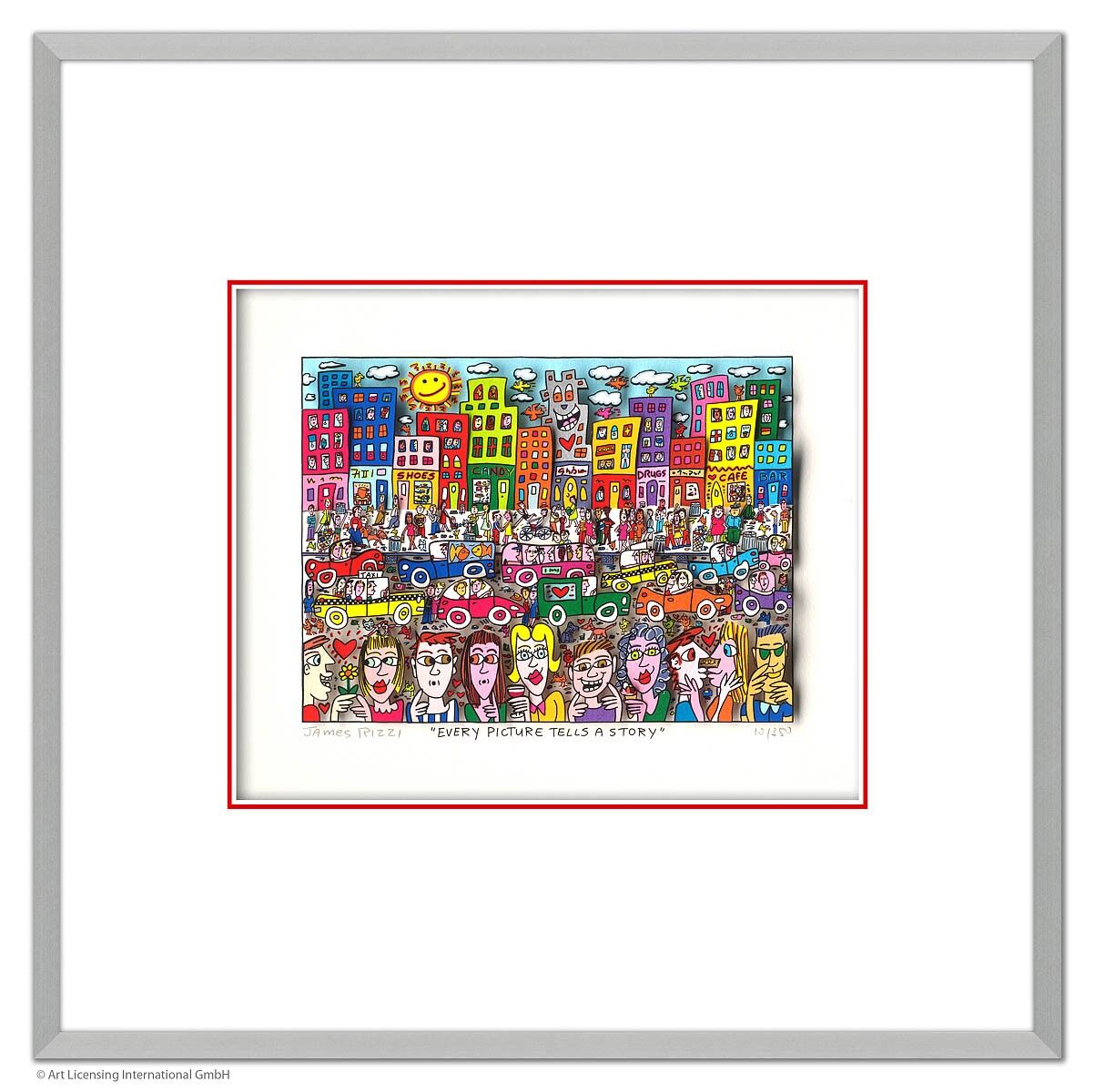 James Rizzi - EVERY PICTURE TELLS A STORY - Original 3D Bild drucksigniert
