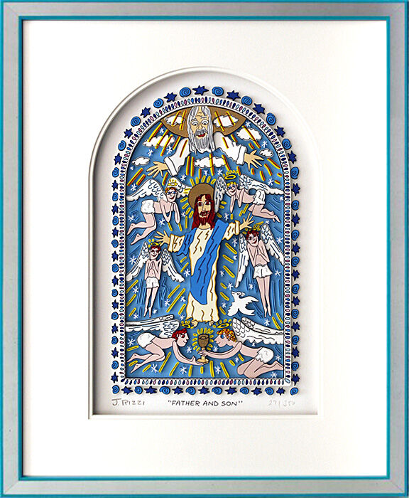James Rizzi - Father and Son - Original 3D Bild drucksigniert