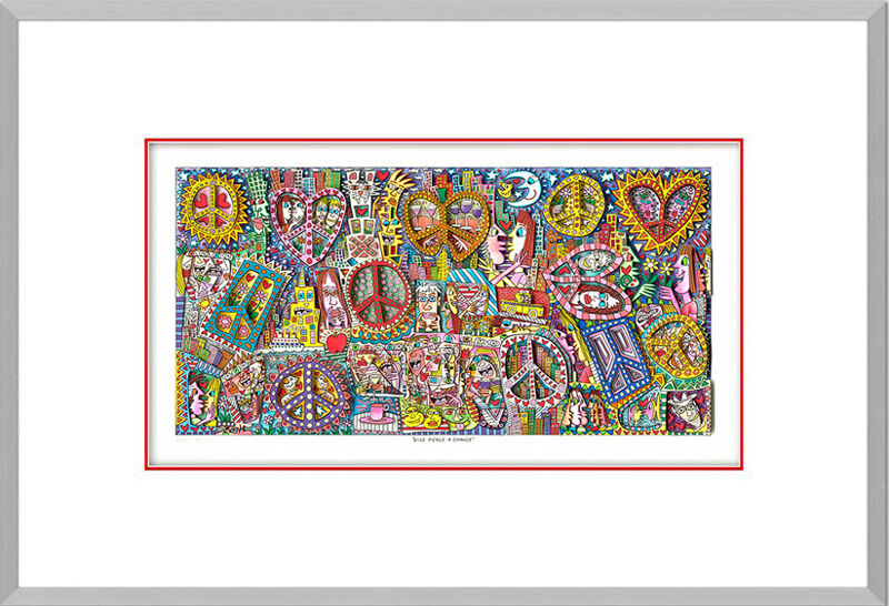 James Rizzi - GIVE PEACE A CHANCE - Original 3D Bild drucksigniert