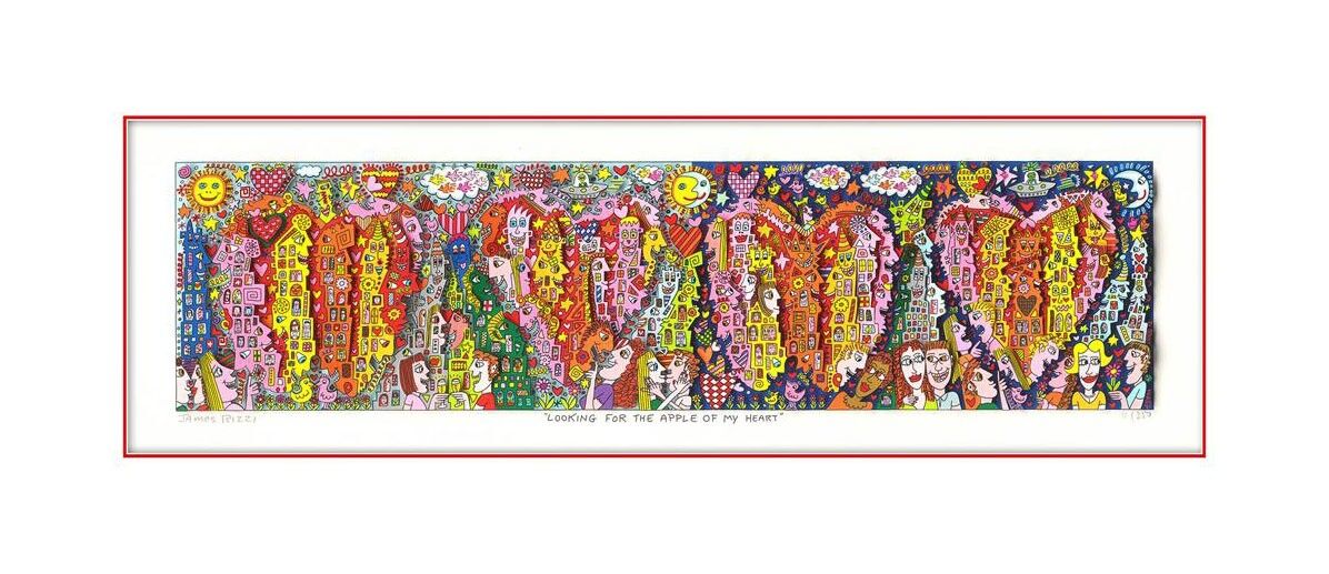 James Rizzi - LOOKING FOR THE APPLE OF MY HEART - Original 3D Bild drucksigniert...