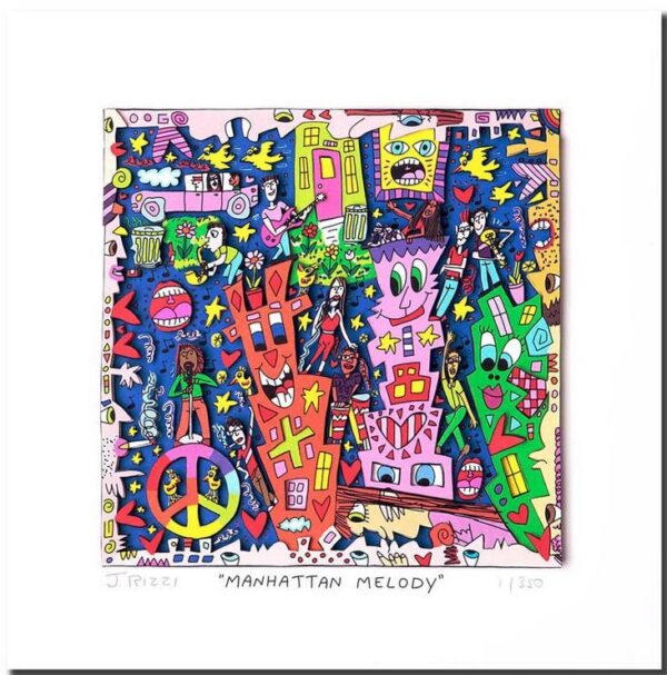 James Rizzi - MANHATTAN MELODY - Original 3D Bild drucksigniert
