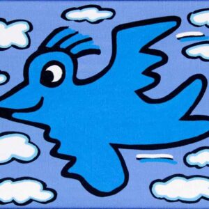 James Rizzi BIRD - BLUE ON BLUE - 2D-Pigmentdruck