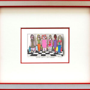 James Rizzi - Shop until you drop - Original 3D Bild drucksigniert-Silber-rot-No...