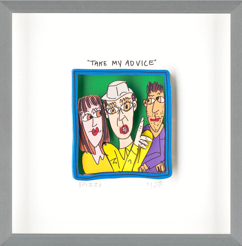 James Rizzi - TAKE MY ADVICE  - Original 3D Bild drucksigniert