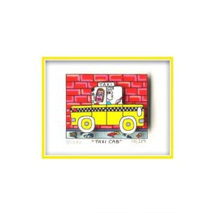 James Rizzi - TAXI CAB - Original 3D Bild drucksigniert - ohne Rahmen PP-Normale...