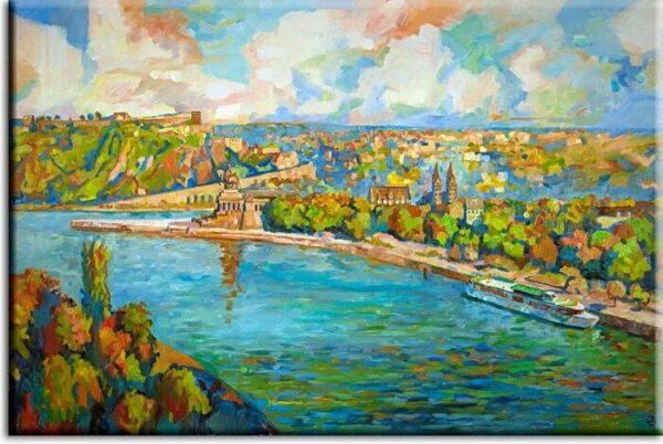 Leinwandbild  Koblenz Expressionistisch-80 x 120 cm