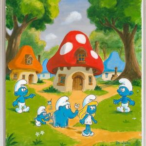 Otto WAALKES Bilder - Blauer Sucht Frau - ORIGINAL PIGMENTGRAFIK AUF LEINWAND