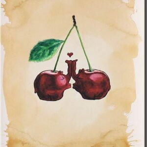 Otto Waalkes - Cherry Kiss - ORIGINAL PIGMENTGRAFIK AUF LEINWAND