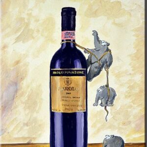 Otto Waalkes - CLIFFHANGER DI BAROLO - ORIGINAL PIGMENTGRAFIK AUF LEINWAND