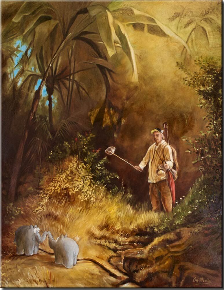 Otto Waalkes  -DER OTTIFANTENFÄNGER  - Original Pigmentgrafik auf Leinwand