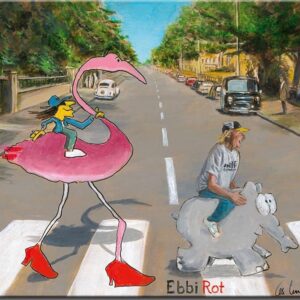 Otto Waalkes - EBBI ROT  MIT UDO LINDENBERG  (Flamingo) - ORIGINAL Pigmentgrafik...