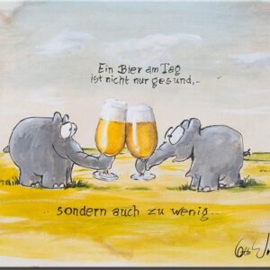 Otto Waalkes - EIN BIER AM TAG II - Original Pigmentgrafik auf Leinwand