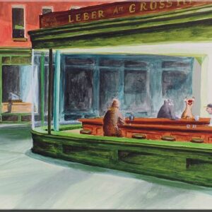 Otto Waalkes - NIGHTHAWKS - ORIGINAL PIGMENTGRAFIK AUF LEINWAND