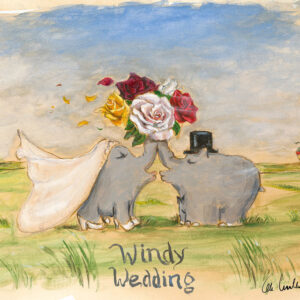 Otto Waalkes - WINDY WEDDING III - Original Pigmentgrafik auf Leinwand