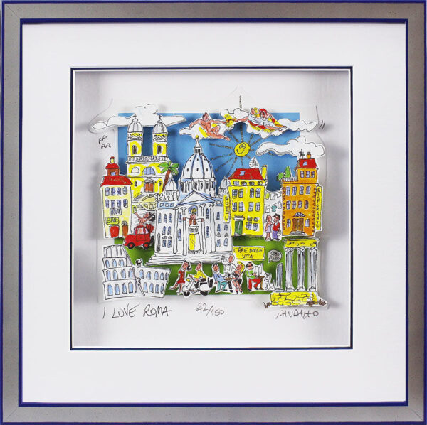Paolo Randazzo - I LOVE ROMA - Original 3D Bild handsigniert