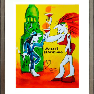 Udo Lindenberg Bilder - AHOI HAMBURG - Original Grafik handsigniert