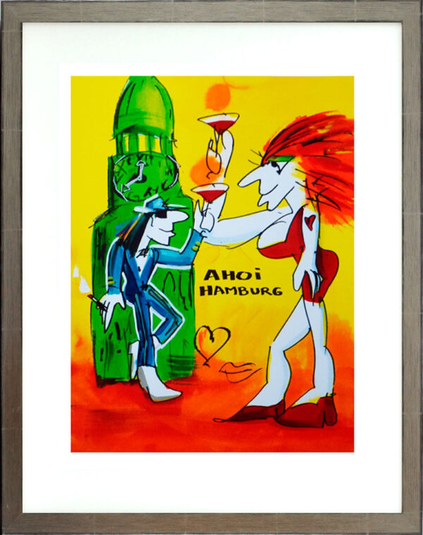 Udo Lindenberg Bilder - AHOI HAMBURG - Original Grafik handsigniert