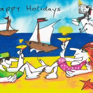 Udo Lindenberg Bilder - HAPPY HOLIDAYS - Original Grafik handsigniert