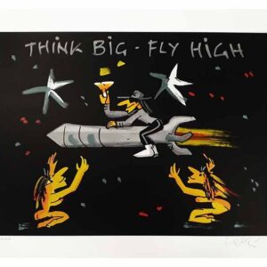 Udo Lindenberg THINK BIG - FLY HIGH - original Grafik handsigniert