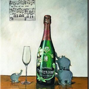 Otto Waalkes - A GLASS OF CHAMPAGNE - ORIGINAL PIGMENTGRAFIK AUF LEINWAND