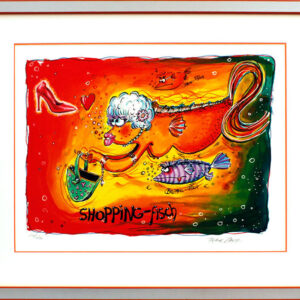 Frank Zander SHOPPING-FISCH - original Grafik handsigniert