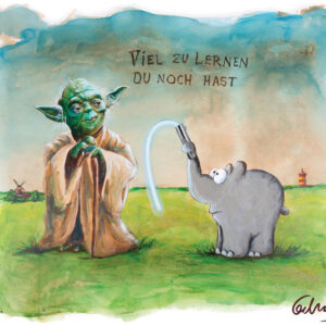 Otto Waalkes - VIEL ZU LERNEN DU NOCH HAST VII - Original Pigmentgrafik auf Lein...